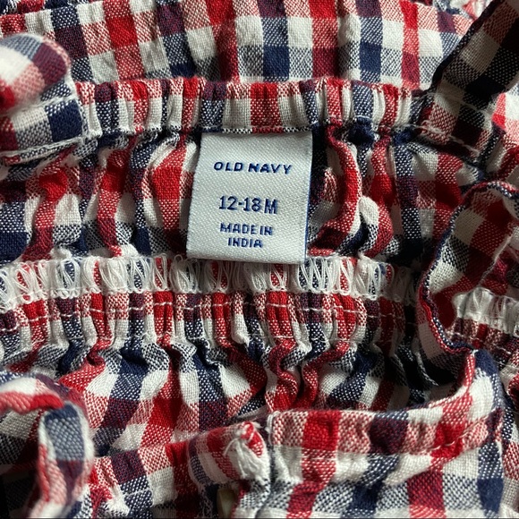 Old Navy | Girls Tiered Red White Blue Plaid Size 12-18M - Picture 4 of 5